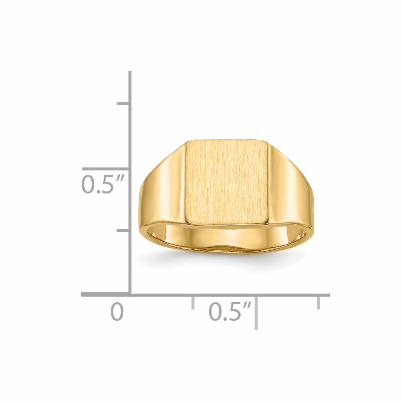 14k 8.5x9.0mm Open Back Signet Ring