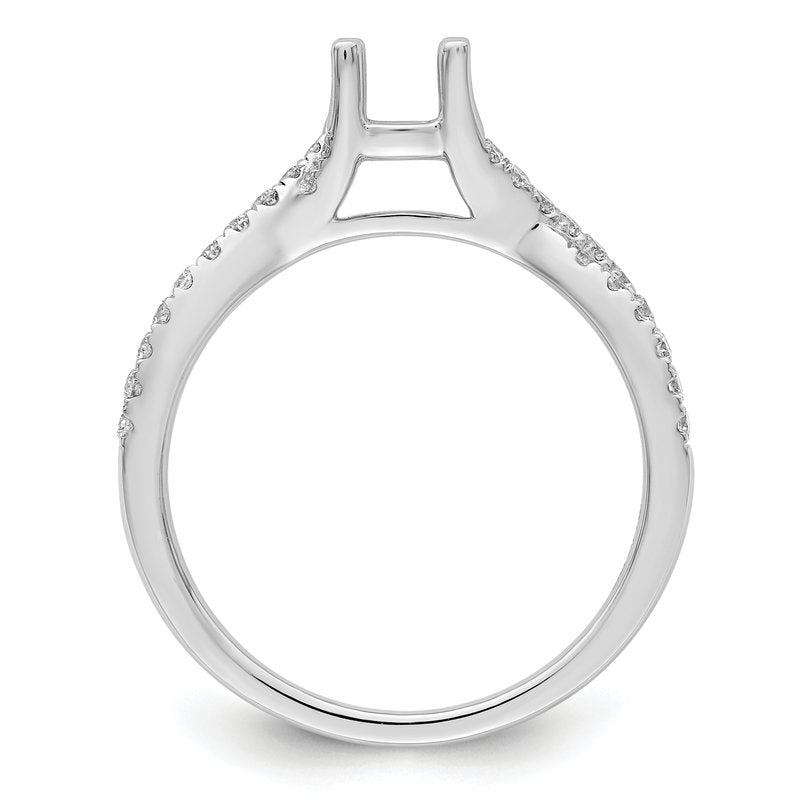 14K White Gold 3/8 carat Lab Grown Diamond VS/SI  D E F  Semi Mount Round By-Pass Engagement Ring