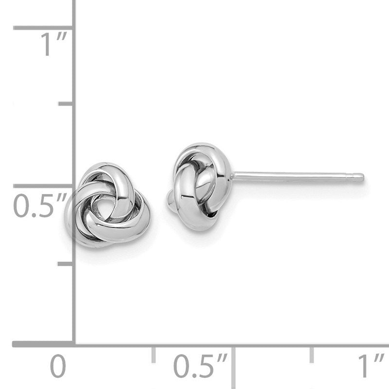 14k White Gold Polished Knot Post Earrings