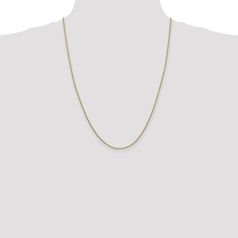 14K 10 inch 1.4mm Round Open Link Cable with Lobster Clasp Anklet