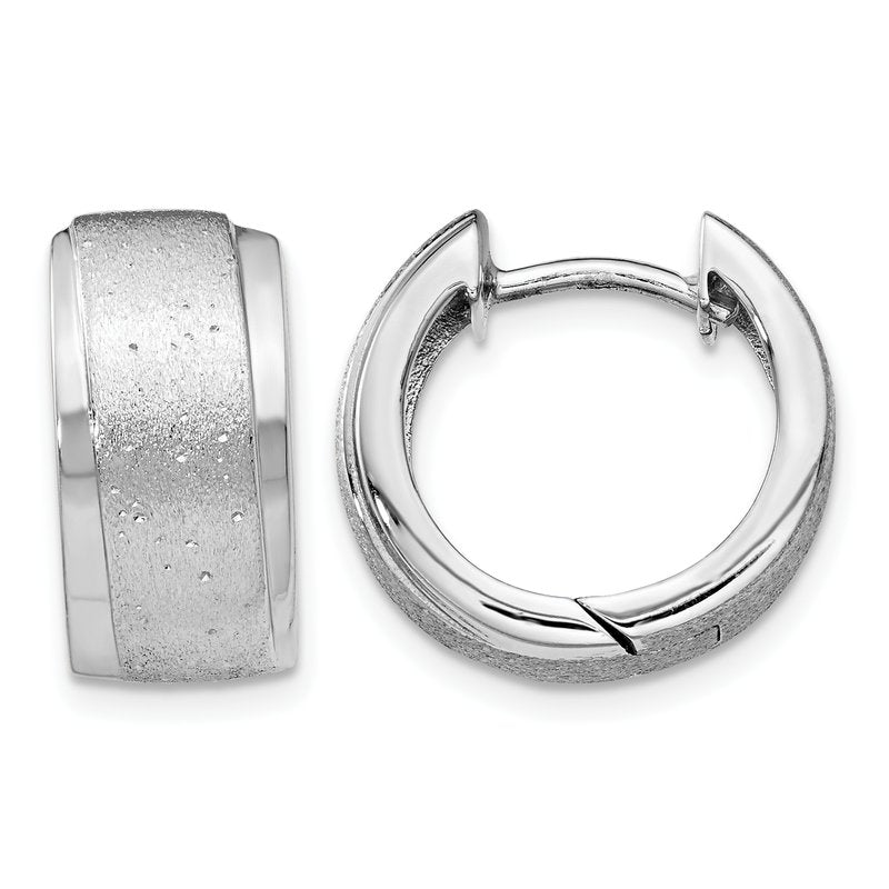 Sterling Silver RH-plated Radiant Essence Hoop Earrings