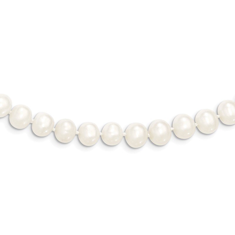 6-7mm White Semi-round Freshwater Cultured Pearl Endless 80 inch Necklace