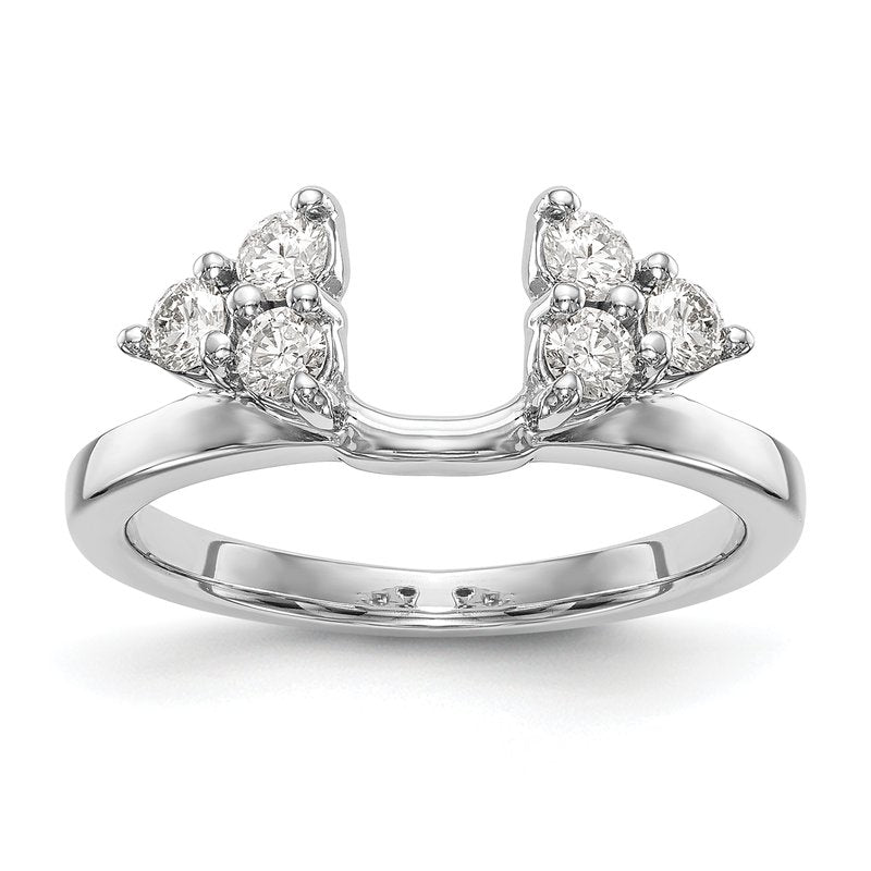 14K White Gold 3/8 carat Lab Grown Diamond VS+ F+ Complete Ring Wrap