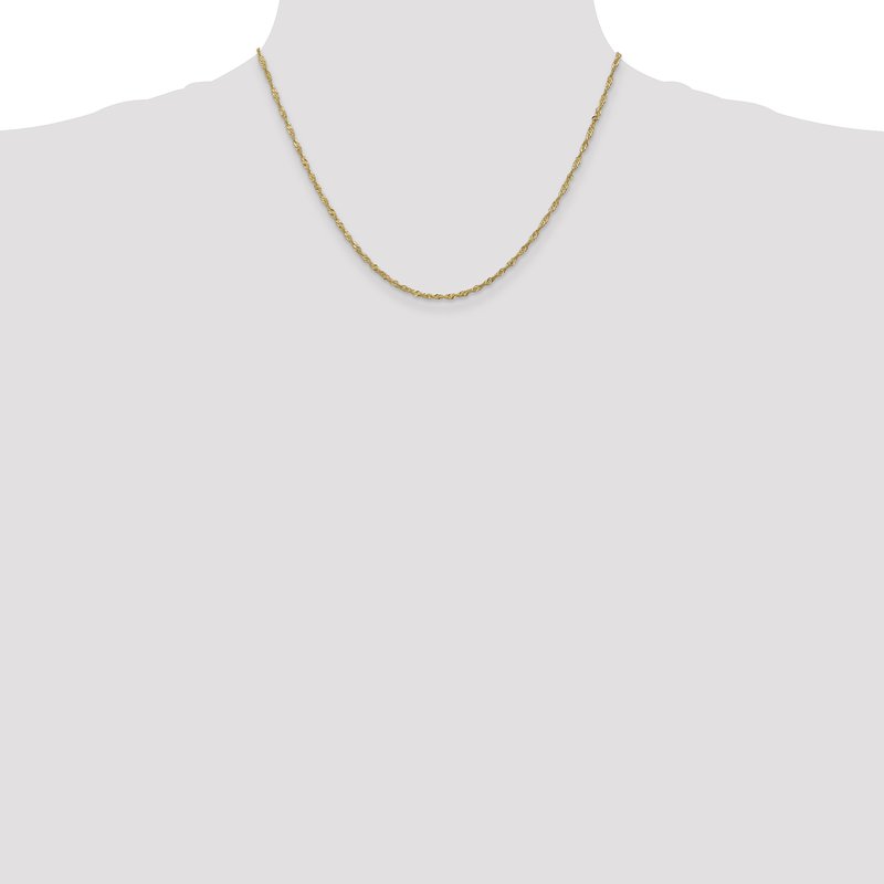 14K 10 inch 1.70mm Singapore with Lobster Clasp Anklet