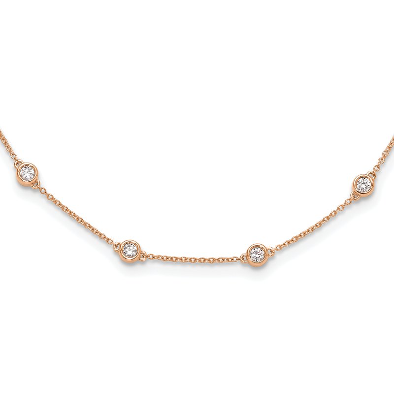 14K Rose Gold 3/8 carat Lab Grown Diamond VS+ F+ Complete 7 Station 7 in Bracelet