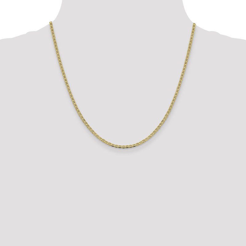 10K 2.4mm Flat Anchor Chain Anklet