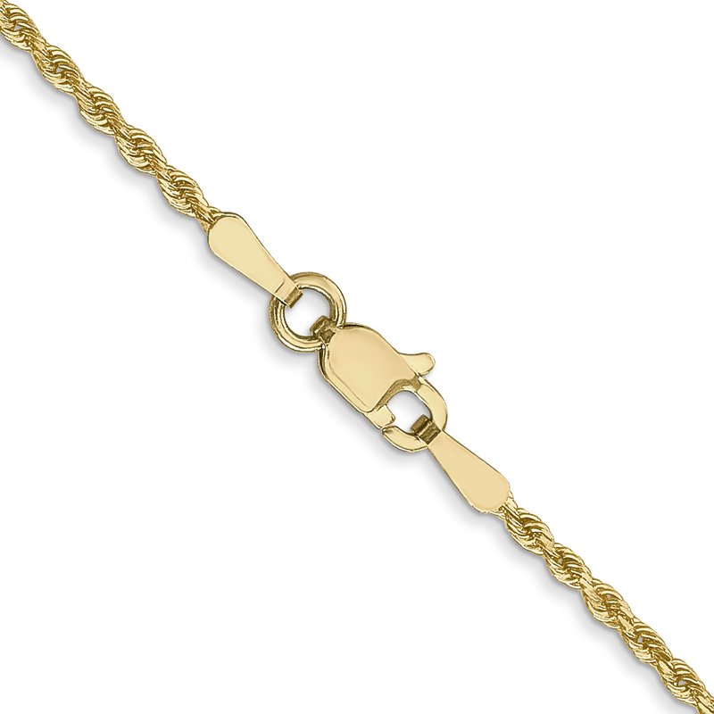 14K 1.5mm Diamond-Cut Rope Chain Anklet