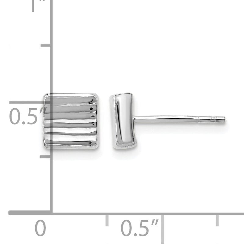 14K White Gold Post Earrings