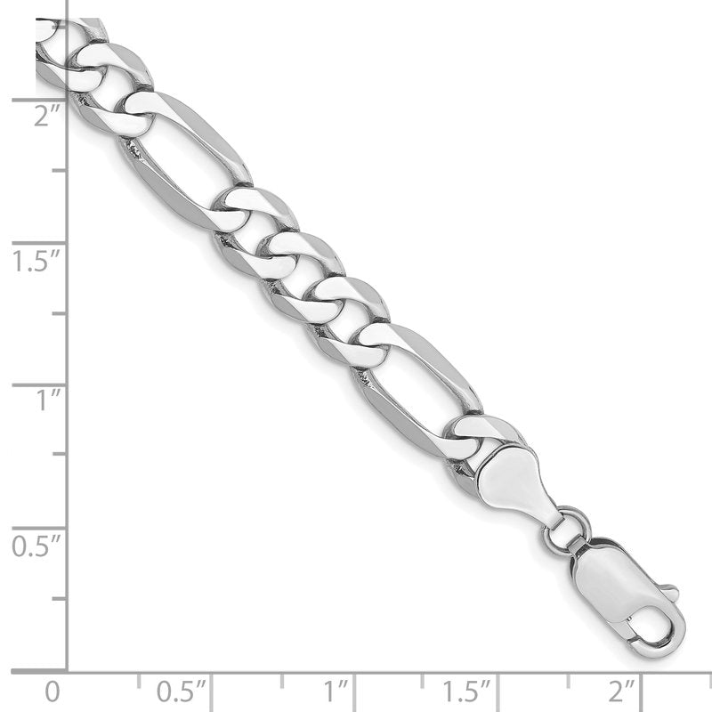 14K White Gold 20 inch 7mm Flat Figaro with Lobster Clasp Chain