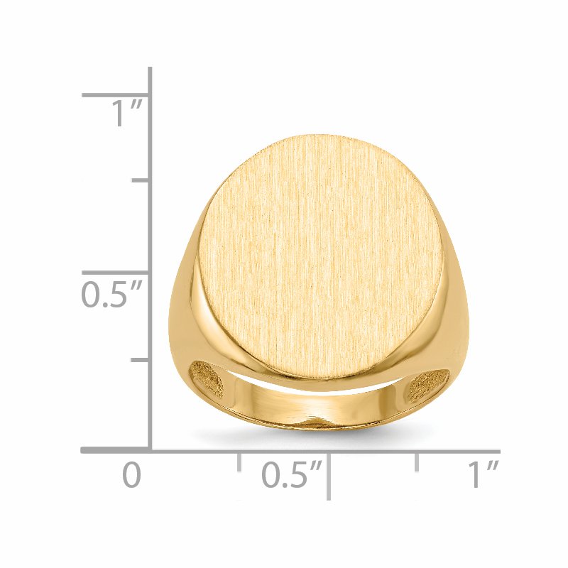 14k 18.0x22.0mm Open Back Mens Signet Ring