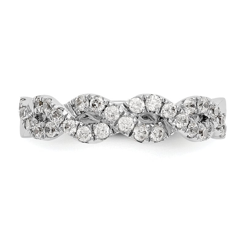14K White Gold 1/3 carat Lab Grown Diamond VS+ F+ Intertwined Complete Band