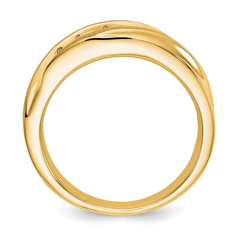 14K White Gold Men's 1/4 carat Lab Grown Diamond VS/SI  D E F  Brushed and Polished Band