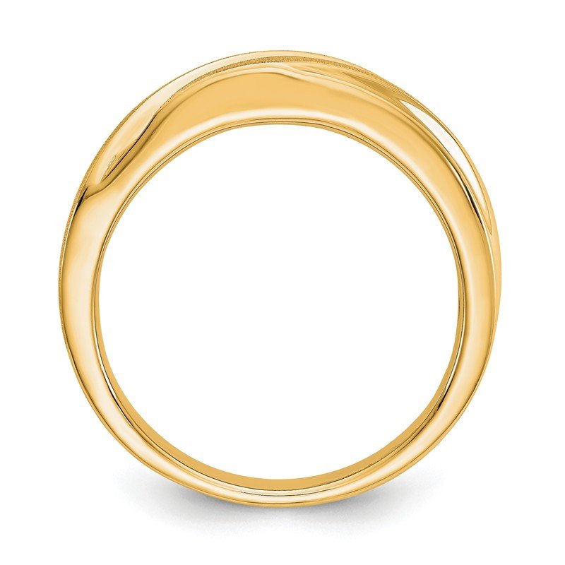 14K White Gold Men's 1/4 carat Lab Grown Diamond VS/SI  D E F  Brushed and Polished Band