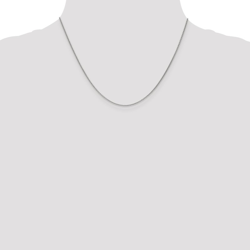 18K White Gold 16 inch 1.5mm Diamond-cut Cable with Fancy Lobster Clasp Chain