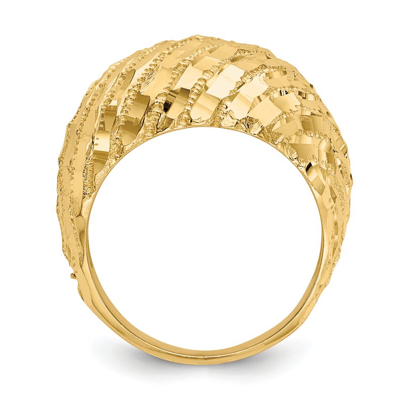 14k Diamond-Cut Dome Ring