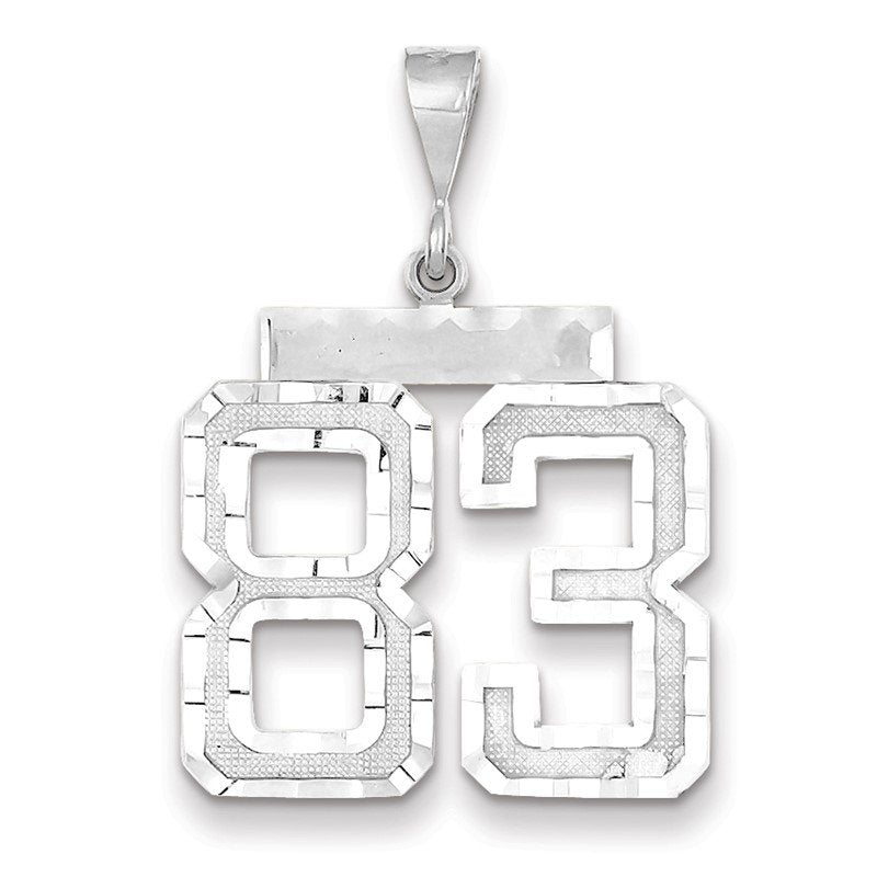 14kw Large Brushed Diamond-cut Number 83 Charm