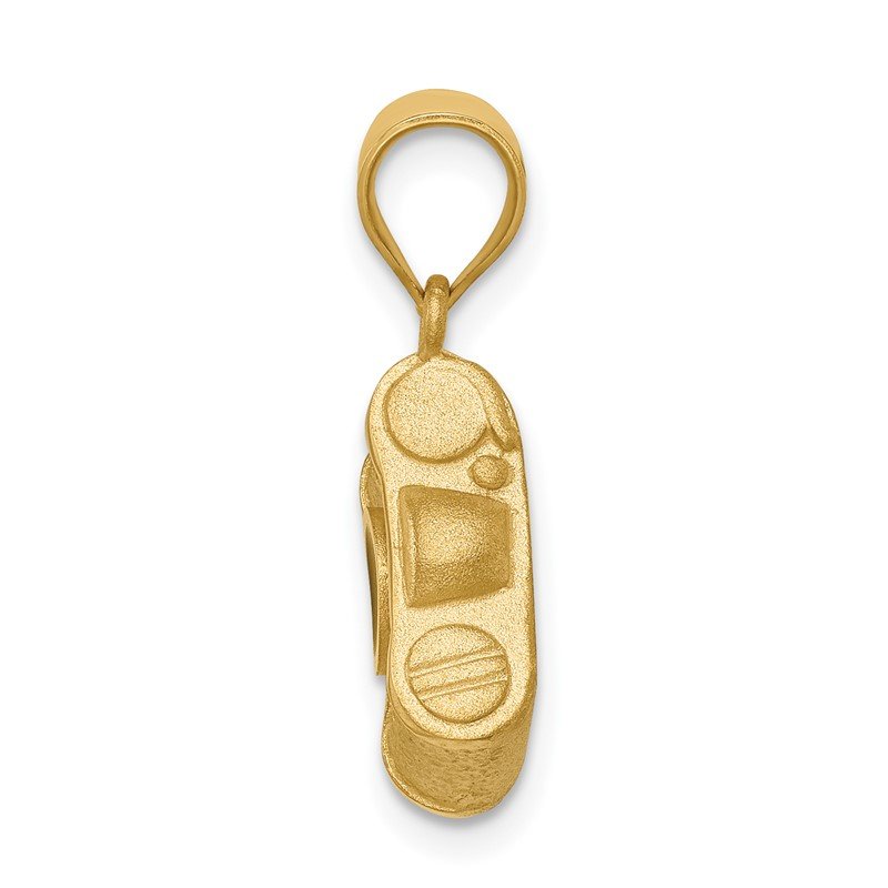 14K Brushed Polished and Enameled Camera Pendant