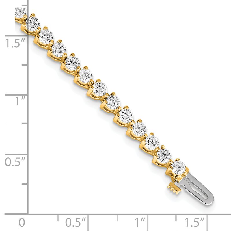 14k Complete 4.73 carat Round AAA Diamond 3-prong 7 inch Tennis Bracelet