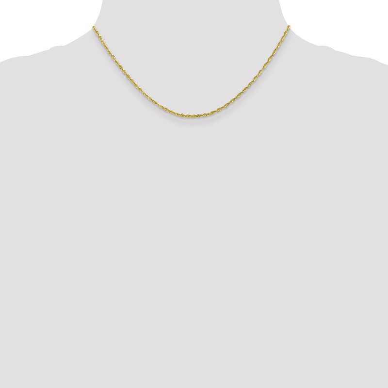 10K 2mm Diamond-Cut Lightweight Rope Chain