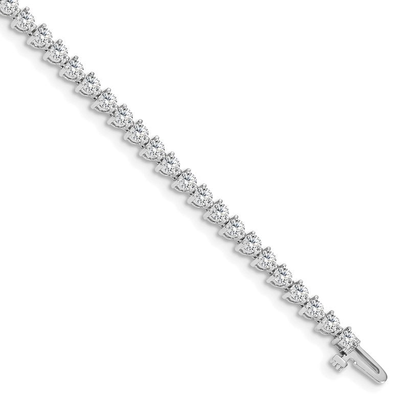 14K White Gold 4 1/3 carat Lab Grown Diamond VS+ F+ Complete Tennis Bracelet