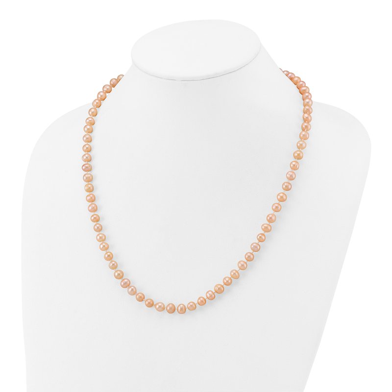 14k 6-7mm Pink Near-Round Freshwater Cultured Pearl 16 inch Necklace