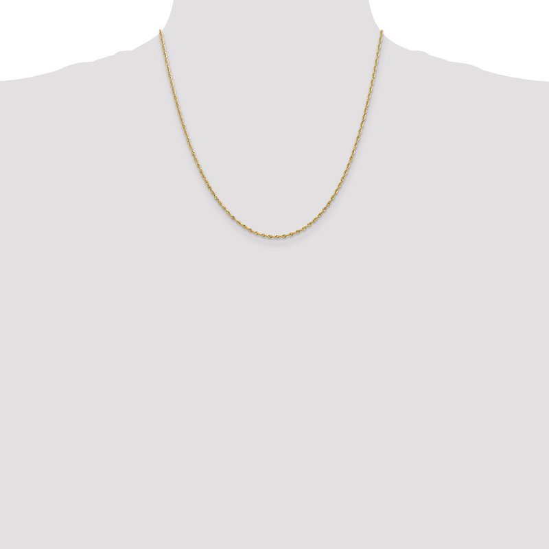 14K 10 Inch 1.85mm Diamond-cut Quadruple Rope Lobster Clasp Anklet