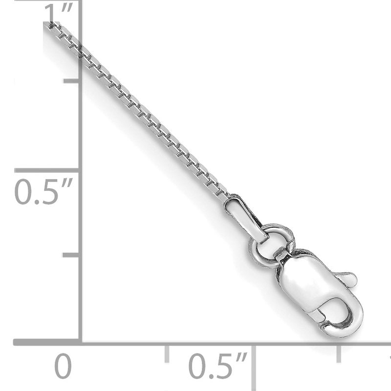 14K White Gold 26 inch .9mm Box with Lobster Clasp Chain