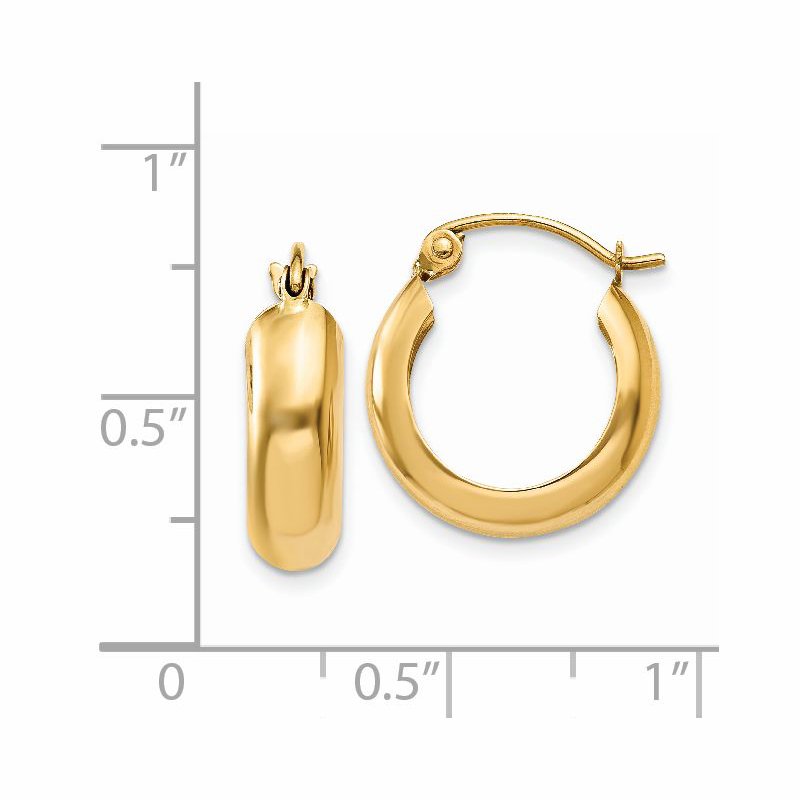 14k Polished 4.75mm Round Hoop Earrings