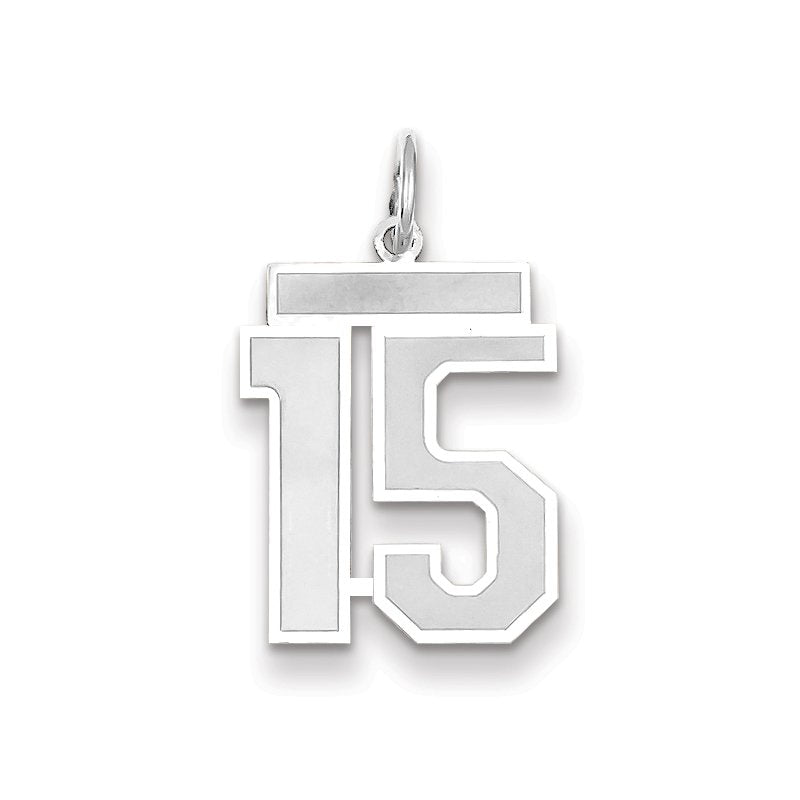 14kw Medium Satin Number 15 Charm