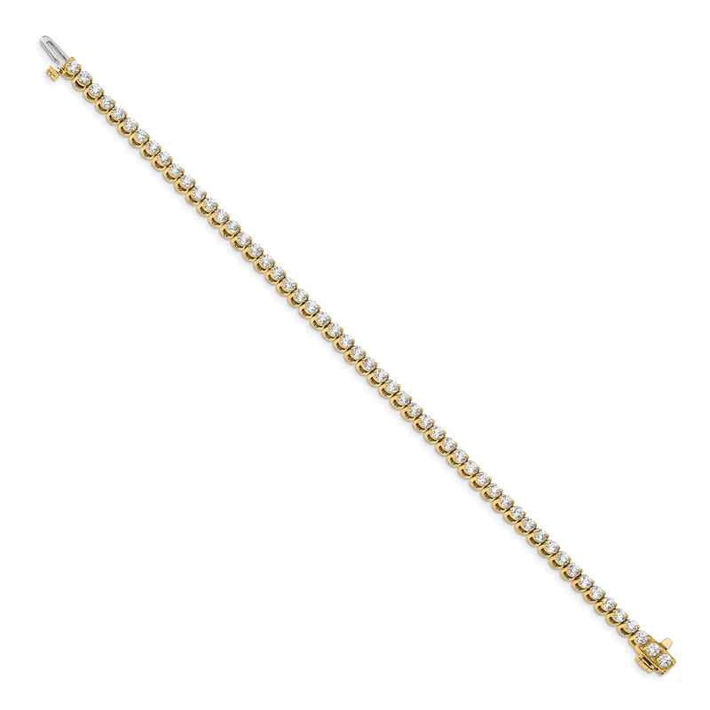 14k Complete 4.18 carat Round AA Diamond 2-prong 7 inch Tennis Bracelet