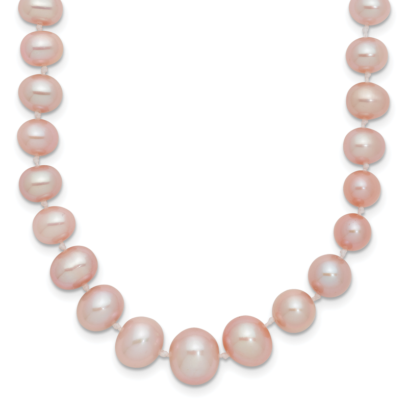 14k 4-8mm Purple Freshwater Cultured Pearl Graduated 18 inch Necklace