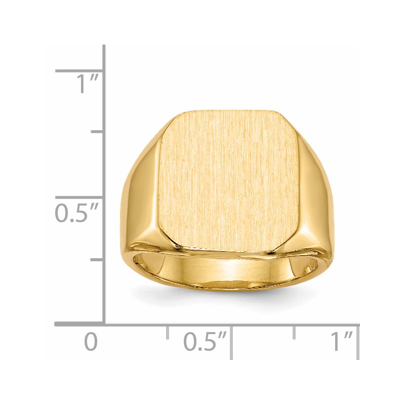 14k 15.0x17.0mm Closed Back Mens Signet Ring