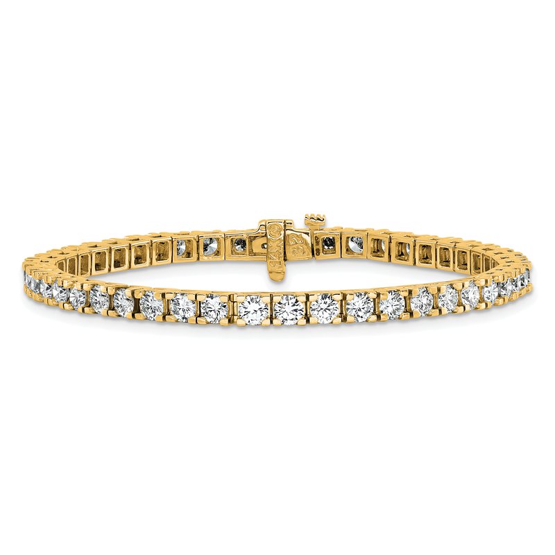 14K Yellow Gold 6 3/8 carat Lab Grown Diamond VS+ F+ Complete Tennis Bracelet