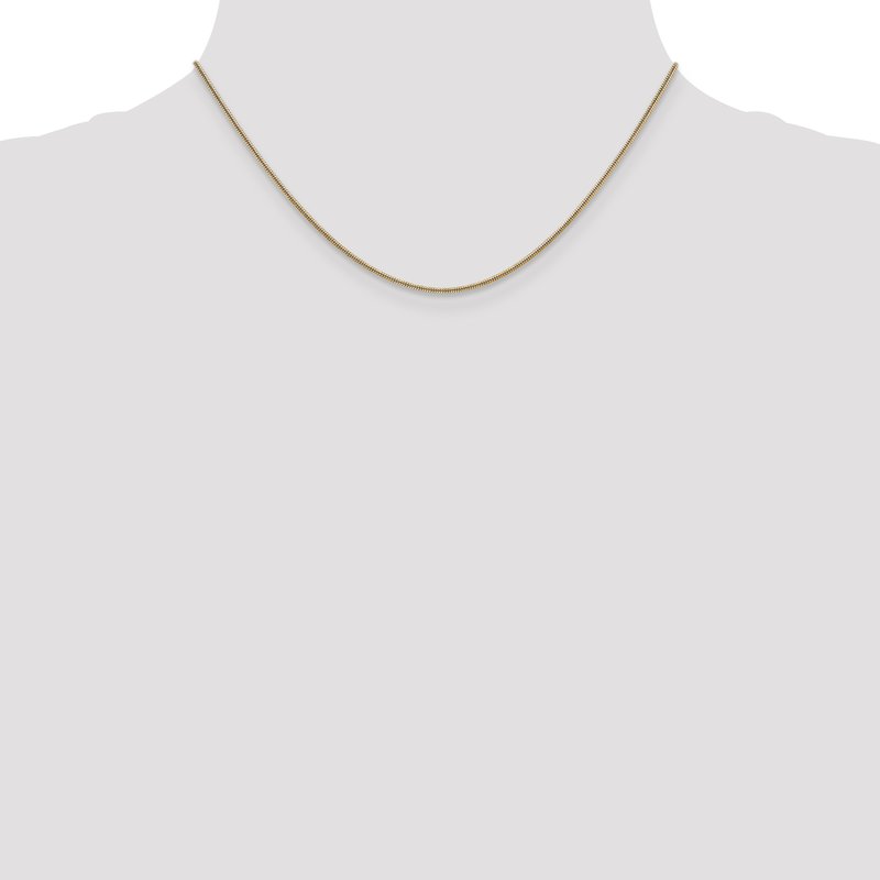 14K 1.3mm Round Snake Chain