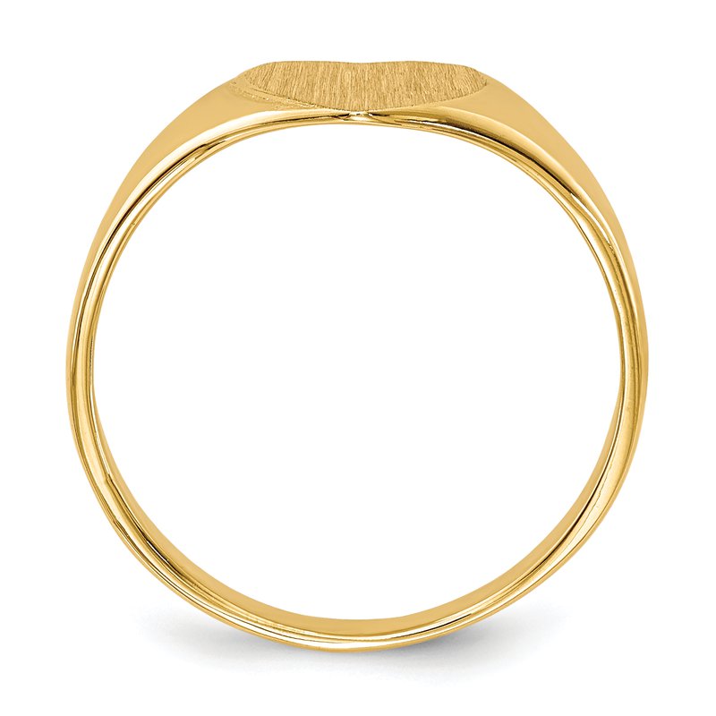 14k 8.5x7.5mm Closed Back Heart Signet Ring