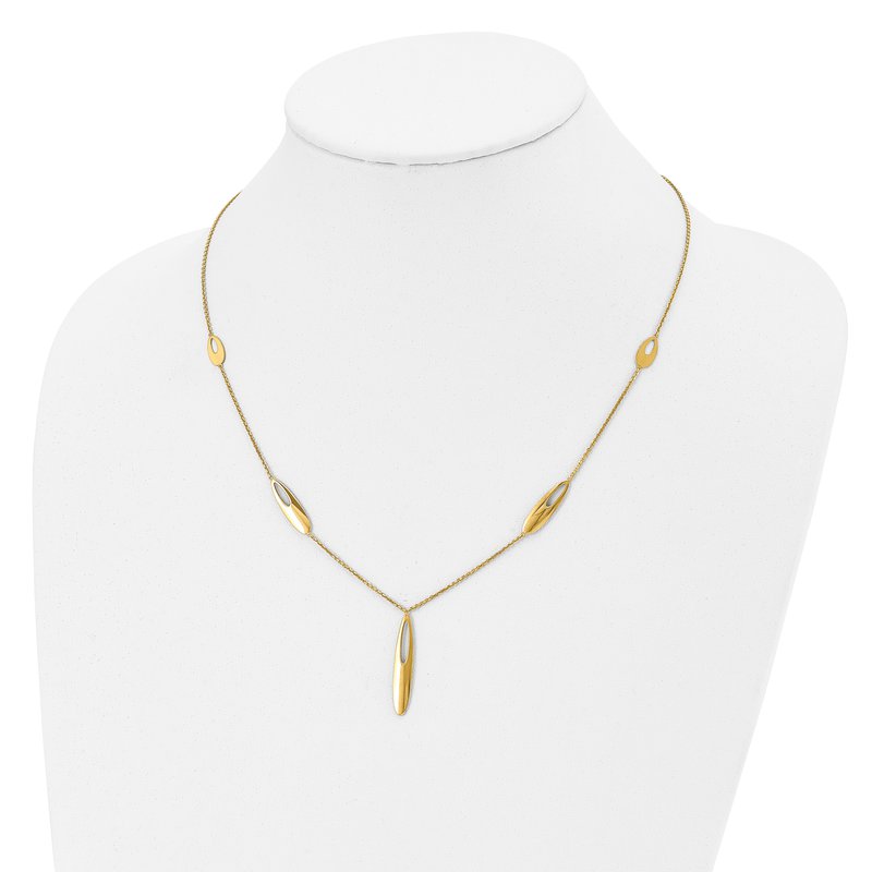 14K Polished w/2in ext. Necklace