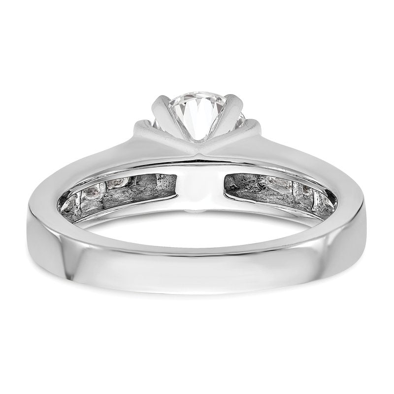 14K White Gold 1/2 carat Lab Grown Diamond VS+ F+ Semi-Mount Peg Set Engagement Ring