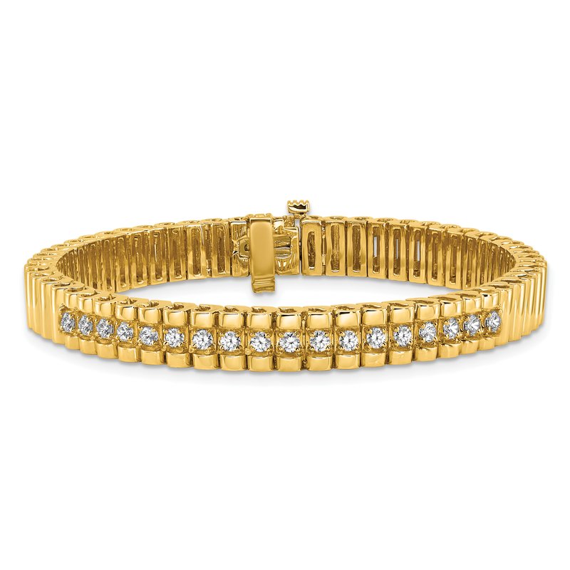 14k Complete 0.93 carat Round AAA Diamond 4-prong 7-inch Link Bracelet