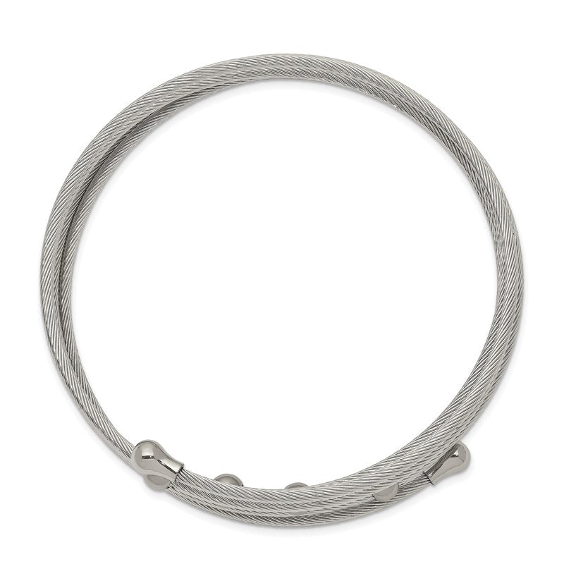 Stainless Steel Polished Flexible Coil Bangle