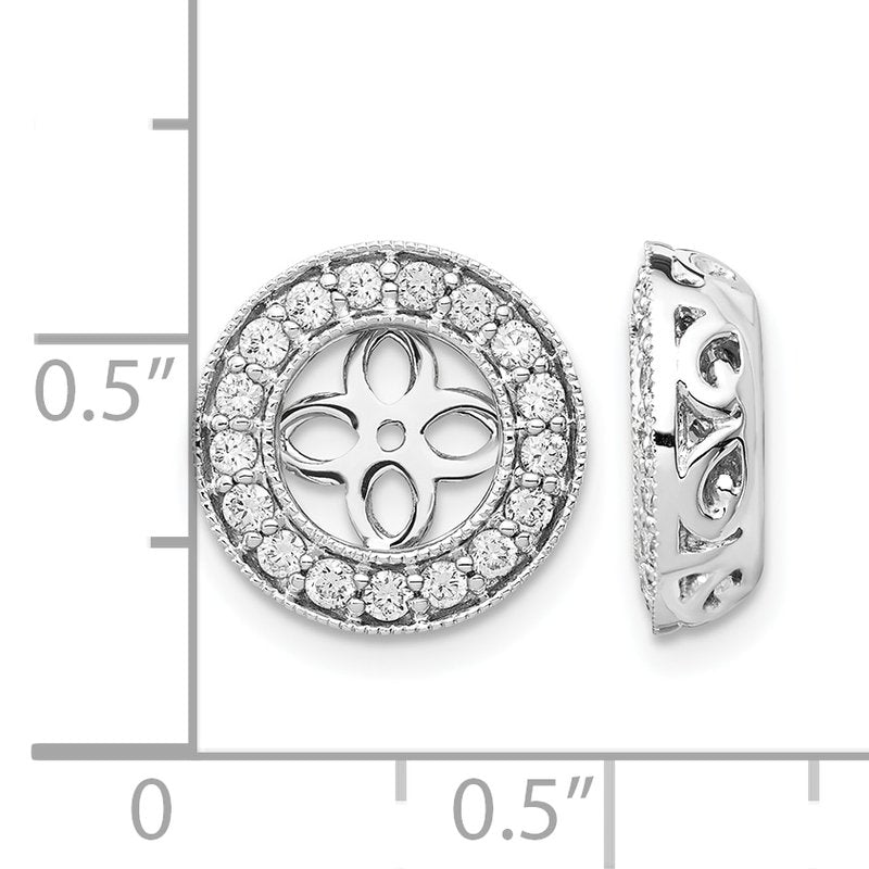 14K White Gold 1/2 carat Lab Grown Diamond VS+ F+ for 6.5-7mm Studs Complete Earring Jackets