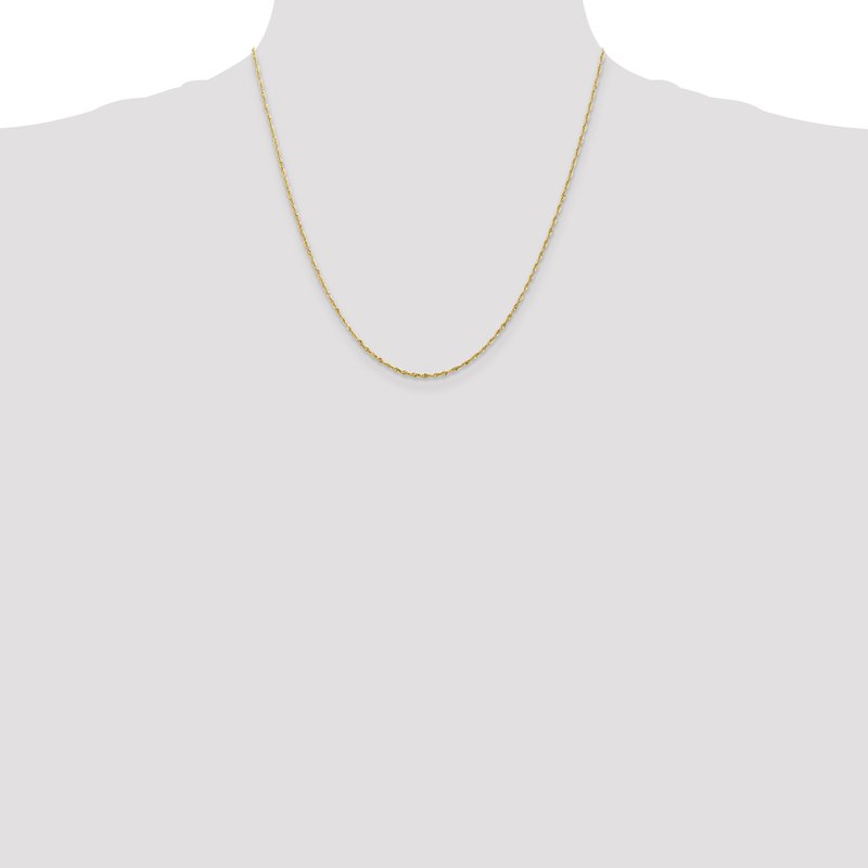 14K 10 inch 1.5mm Ultra Diamond-cut Rope with Lobster Clasp Anklet