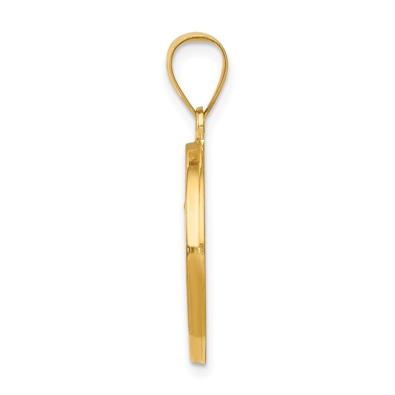 14k Polished and Satin Hollow Saint Anthony Medal Pendant