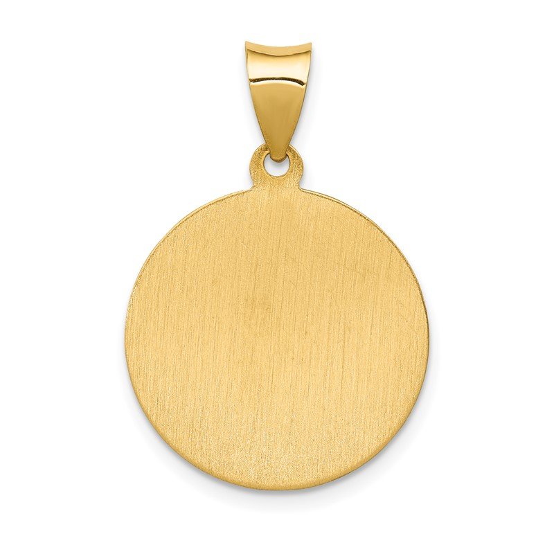 14k Polished and Satin Hollow Saint Anthony Medal Pendant