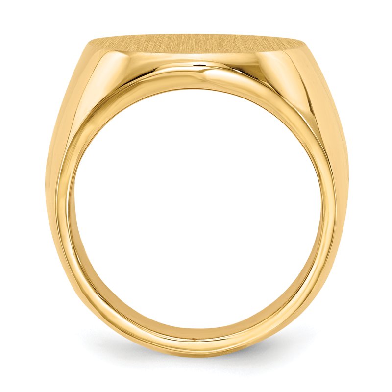 14k 17.5x19.5mm Closed Back Mens Signet Ring
