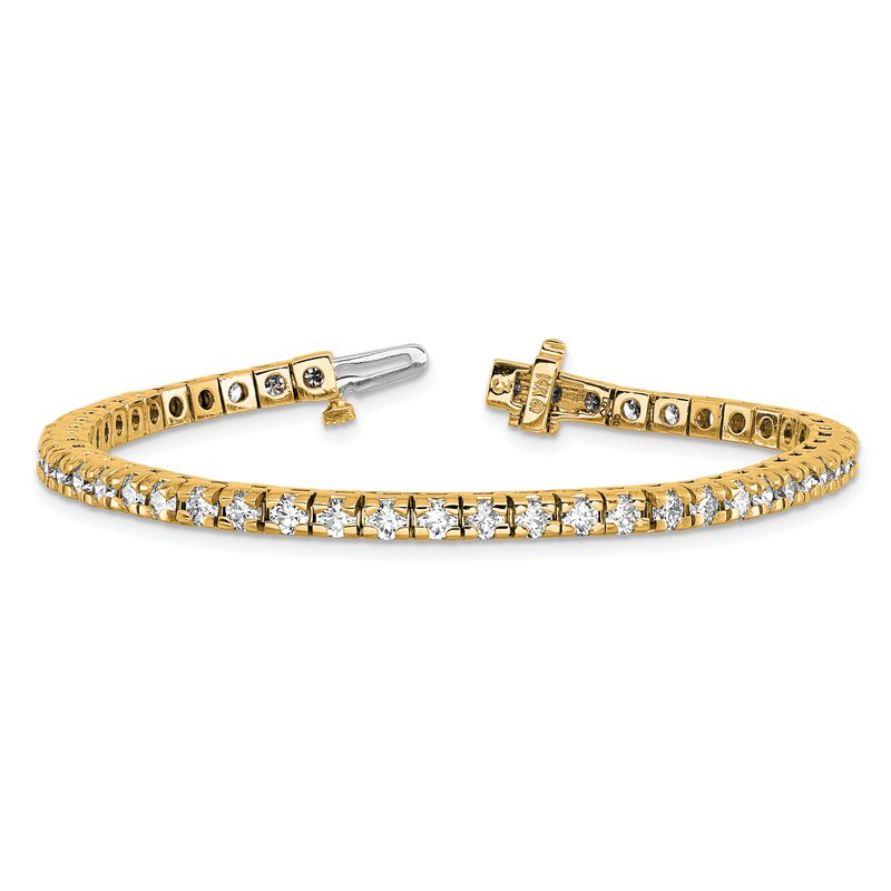 14K Yellow Gold 4 5/8 carat Lab Grown Diamond VS+ F+ Complete Tennis Bracelet