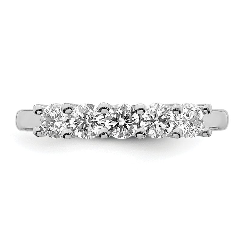 14K White Gold 1/2 carat Lab Grown Diamond VS/SI  D E F  5 Stone Ring
