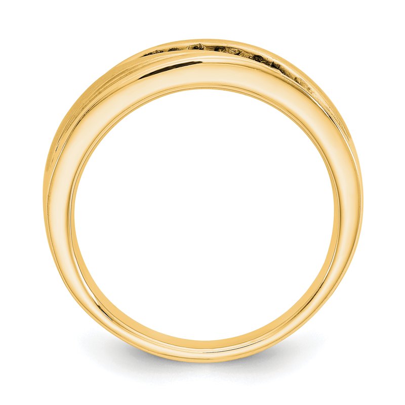 14K White Gold Men's 1/2 carat Lab Grown Diamond VS/SI  D E F  Brushed and Polished Band