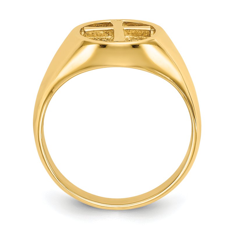14k Polished Eternal Life Cross Ring