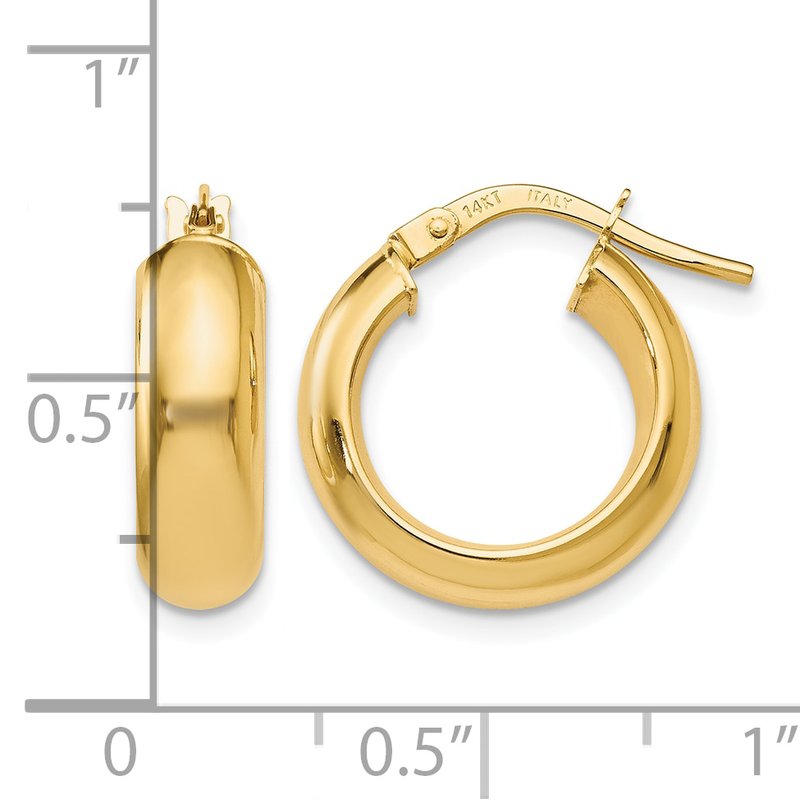 14K Polished Hoop Earrings