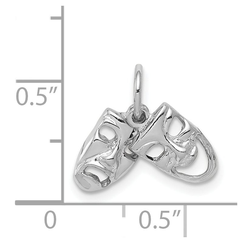 14k White Gold Comedy/Tragedy 2-Piece Charm